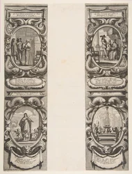 Almanak voor 1639: Lodewijk XIII en Anna van Oostenrijk die het koninkrijk en de erfgenaam toevertrouwen
