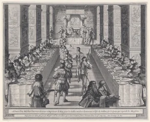 Opstelling van het feestmaal, uit „De Orde van de Heilige Geest“