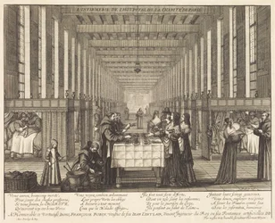 De ziekenzaal van het Hôpital de la Charité in Parijs