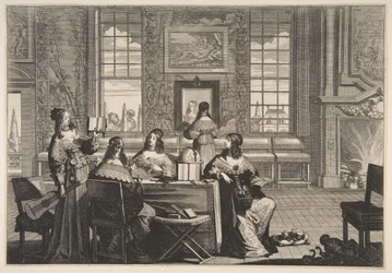 De dwaze maagden in gesprek, ca. 1635