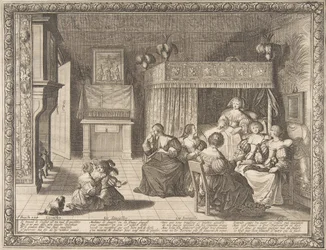 Bezoek aan de nieuwe moeder, 1633