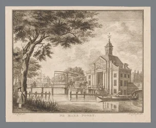Gezicht op de Marepoort te Leiden