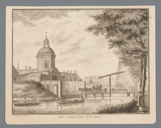 Gezicht op de Morspoort te Leiden