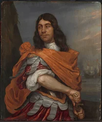 Portret van luitenant-admiraal Cornelis Tromp in Romeins kostuum
