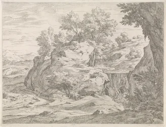 Landschap met waterval