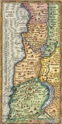 1624 detailkaart van het Heilige Land door Abraham Ortelius