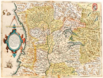 Ducatus Mediolanensis, Finitimarumq Regionu Descriptio Auctore Iooanne Georgio Septala Mediolanense Geografische kaart van het hertogdom Milaan uit 