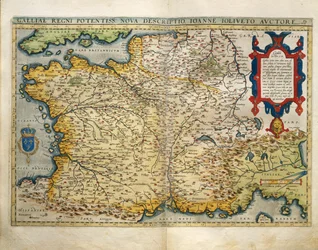 Kaart van Frankrijk, uit Theatrum Orbis Terrarum