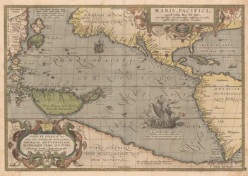 Maris Pacifici uit Theatrum orbis terrarum, 1595
