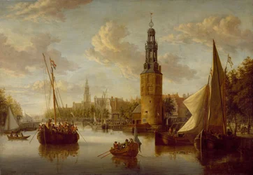 Het scheepgaan van compagnietroepen bij de Montelbaanstoren