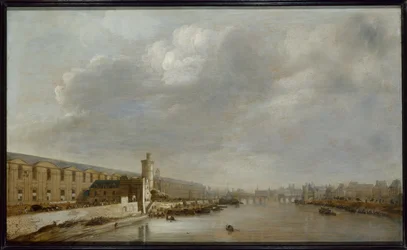 De Grande Galerie van het Louvre met de Porte Neuve en de Tour du Bois, circa 1640