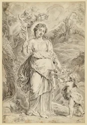De heilige Dorothea, met een palmtak in haar rechterhand