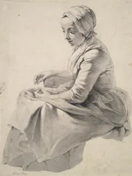 Zittende vrouw