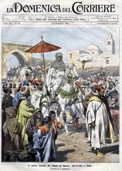 Abd al-Aziz (al-Hasan Mohamed al-Hasani al-Alaoui) kwam Rabat binnen in Marokko in oktober 1907