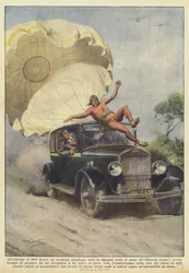 Op een hoogte van 800 meter, een acrobatische piloot, bekend in Spanje als de Rode Duivel