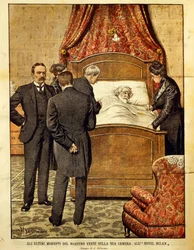 Giuseppe Verdi sterft, illustratie door Achille Beltrame. Italië, 20e eeuw