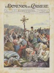 De Bevolking Van Mignano (Caserta) Bidt Buiten Na Aardbevingen