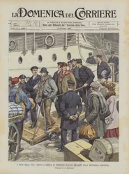 De verslagenen van het leven, aankomst in Genua van Italiaanse emigranten die gek zijn geworden in de Argentijnse Republiek