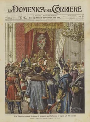 De koning van Hongarije houdt de slotrede van dat parlement na de laatste schandalen