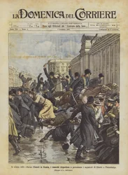 In afwachting van de liberale hervormingen in Rusland, verdrijven en slaan de Kozakken de vrijheidsdromers in Sint-Petersburg