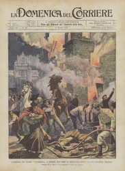 De brand in het Castagnola-theater in Catania kort na de voorstelling gegeven door een circusgezelschap