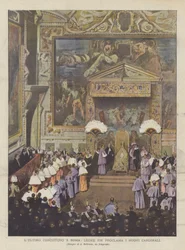 Het laatste consistorie in Rome, Leo XIII proclameert de nieuwe kardinalen