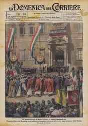De manifestatie in Rome ter ere van Victor Emanuel III