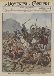 De nieuwe oorlog, Turkse infanterie aangevallen en met sabels bestormd in de loopgraven door een groep Kozakken