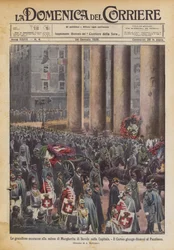 De grootse eerbetonen aan het lichaam van Margherita di Savoia in de hoofdstad