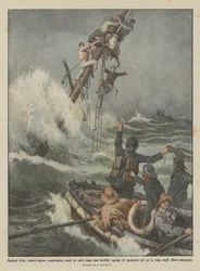 Zeelieden van een gezonken Engelse stoomboot gered na een verschrikkelijke beproeving van veertig uur