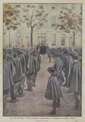 Nieuwe krachten voor het vaderland, de plechtige eed van tweeduizend rekruten van de 3e categorie, 11 november, in Milaan