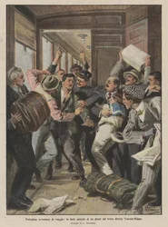 Gevaarlijke reisavonturen, de moorddadige woede van een gek in de trein naar Venetië-Milaan