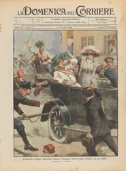 De moord op aartshertog Franz Ferdinand van Oostenrijk en zijn vrouw in Sarajevo, 28 juni 1914