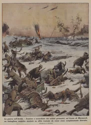 De oorlog in het Noordpoolgebied (kleur litho)