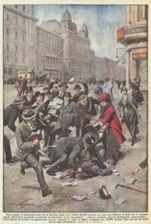 Een regen van bankbiljetten in de straten van Berlijn