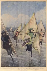 Een van de meest curieuze en opwindende wintersporten, het zeilschaatsen dat in Noorwegen is ontstaan