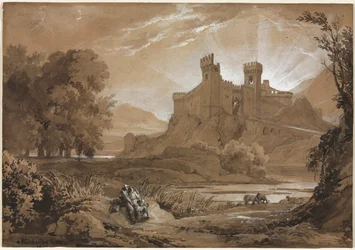 Landschap met Kasteel en Herders