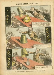 Illustratie van Achille Lemot in Le Pelerin, 23/06/07 - Liquidatie - Spel, Religie Geloof, Zilver, Katholicisme - Miljard van Congregaties - Honneteau