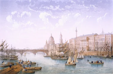 Douanehuis en Londenbrug, 1862