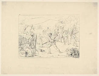 Vorming van Guerrilla Bendes uit Confederate War Etchings