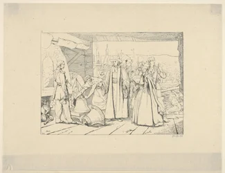 Aanbieding van klokken om in kanonnen te worden gegoten uit Confederate War Etchings, 1861-63