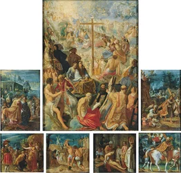 Duits: Der Frankfurter Kreuzaltar (Die Auffindung und Verherrlichung des Wahren Kreuzes) Het Frankfurtse altaarstuk van het Heilig Kruis