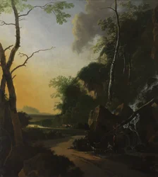 Italianiserend landschap met krabvissers
