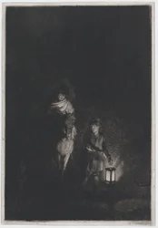Ruiter en jongen met lantaarn, 1797