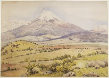 Wolk komt op om 10:30 uur Popocatépetl vanuit Atlixco, Puebla, Mexico