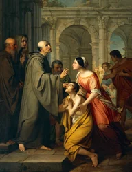 Sint Mauro Abt geeft een jonge blinde man het zicht terug