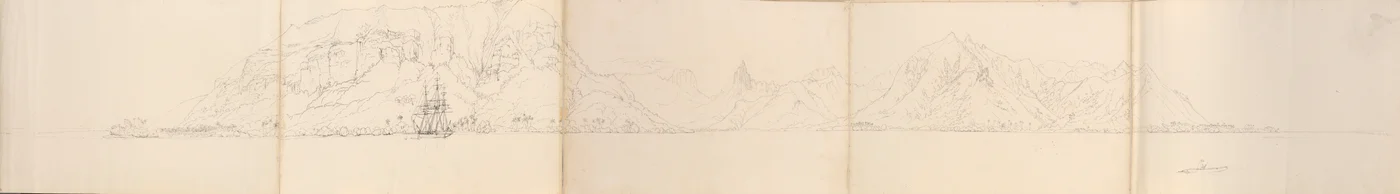 Panorama van Eimeo [Moorea], Genootschapseilanden