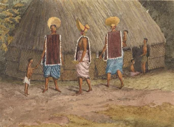 Zondagsmutsen op de Navigators Eilanden (Samoa), Apia Bay, 14 september 1849