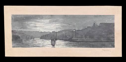 De monding van de Tyne, met Noord- en Zuid-Schields, bij maanlicht, c.1840