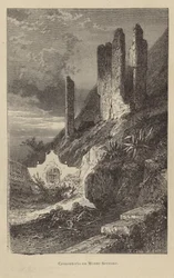 Begraafplaats op Monte Serrone (gravure)